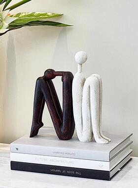 现代简约靠背抽象物书挡摆015件办公室柜书架书房人壁柜酒背装饰