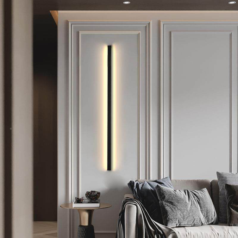 线条卧简约长条壁两l侧发光灯客厅室床头过道628ed墙灯一字壁灯