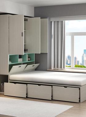 KX-58515现约代简榻米床衣柜一体1户.35踏踏储物床小型榻楼阁床省