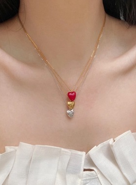 源800+！现99！美到窒息 法国巴黎小众 经典款珐琅陨石爱心项链