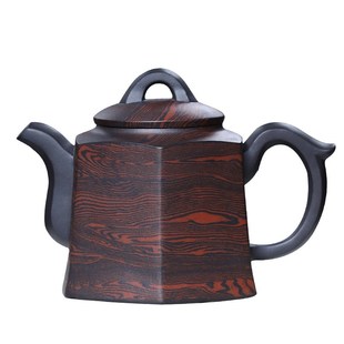 绞泥六方茶壶单壶礼品 精品宜兴陈腐老紫泥名家全手工紫砂壶G