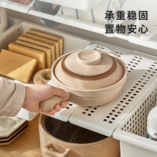 KI9S廚房下水槽置物架免打孔B伸縮桿掛籃櫥柜鍋具收納盒洗手池