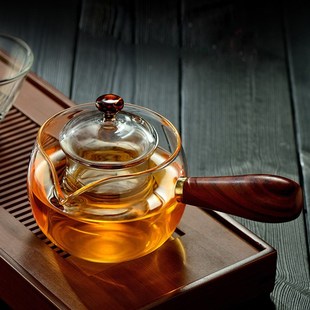 厂家高硼硅玻璃煮茶壶小青柑煮茶器可电陶炉加热功夫W茶具侧把茶
