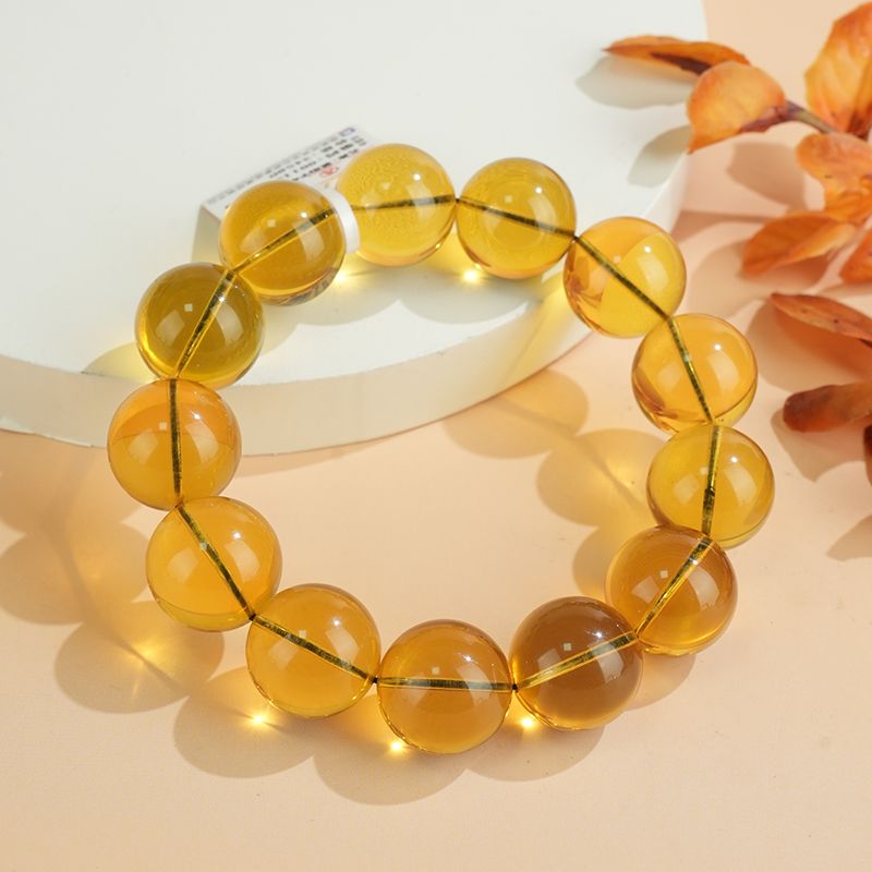 心悦印A0809琥珀蓝珀圆珠手串 多样性发一