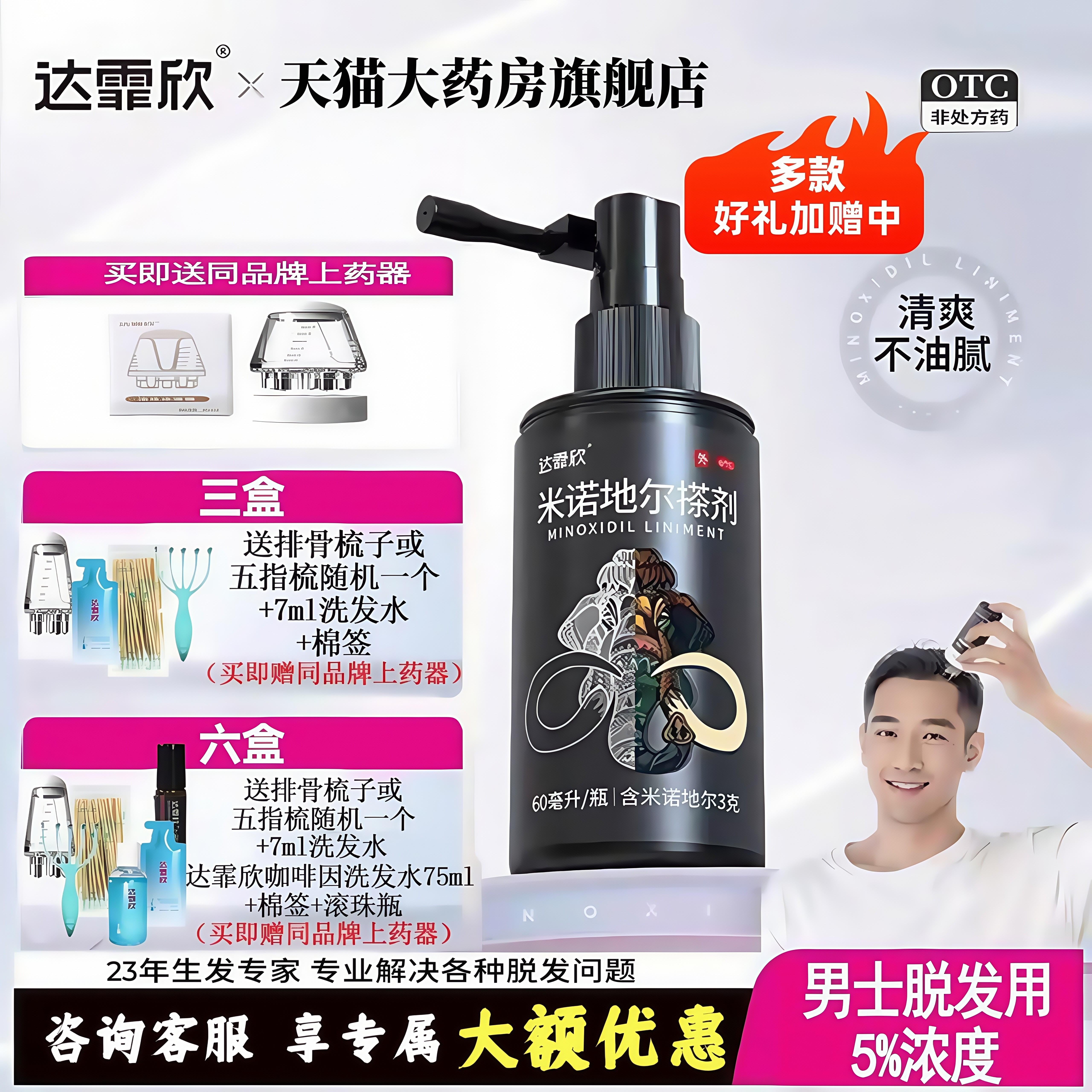 【达霏欣】米诺地尔搽剂5%*60ml*1瓶/盒
