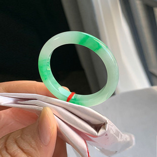 仟喜梵“福昭星朗”高端缅甸翡翠玉手镯子女款白底青飘花真玉处理