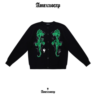 Amexnocap闪电牛毛衫系扣四季款复古轻奢高级美式男女同款