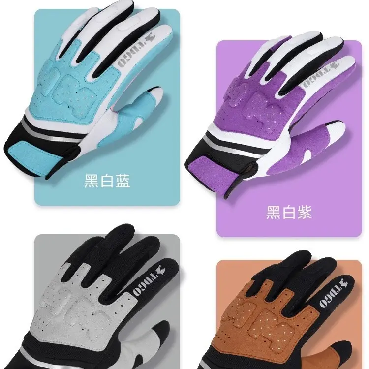 骑行手套 摩托车夏季机车男女士轻薄透气碳纤维复古骑士手套尼龙