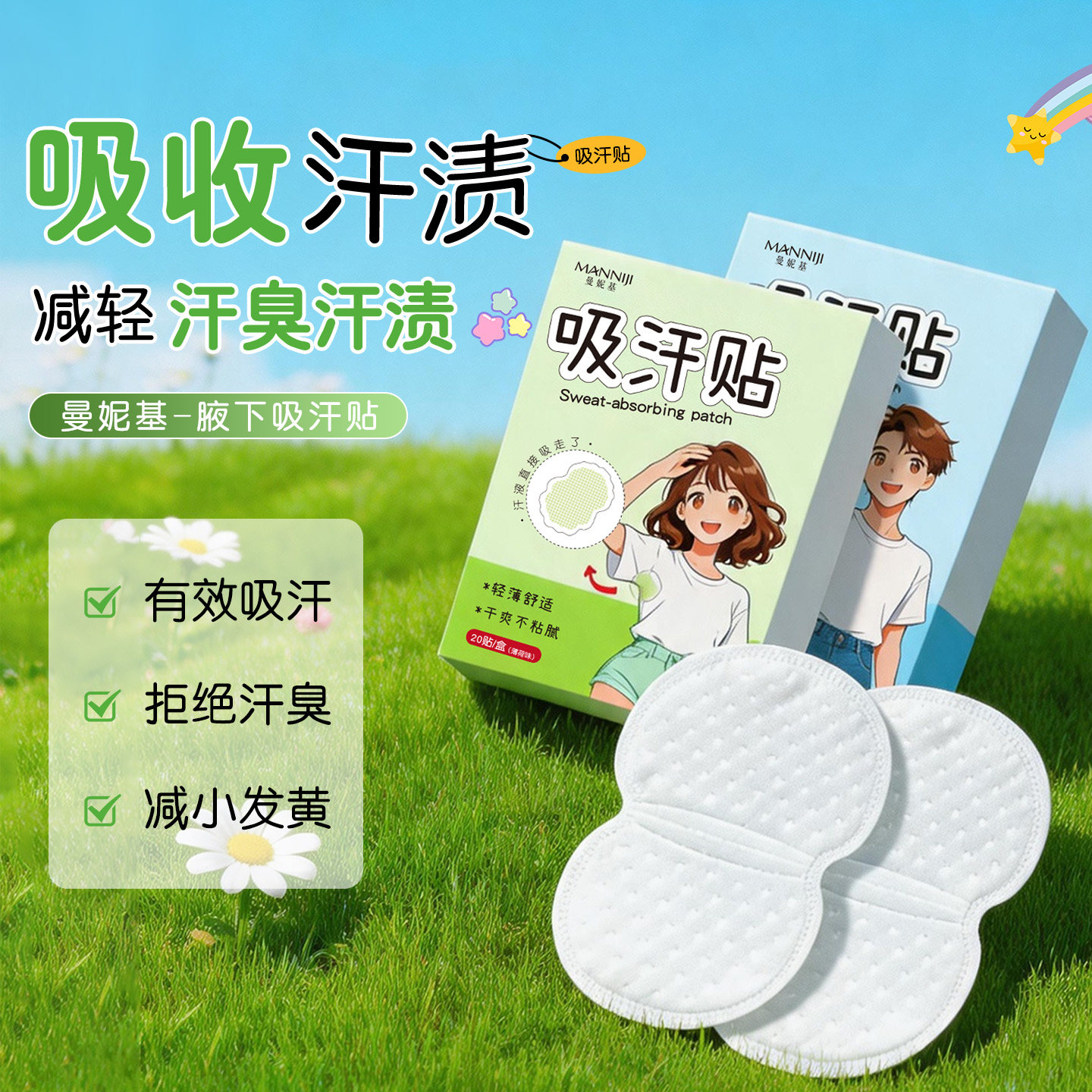 曼妮基腋下吸汗贴20贴/盒