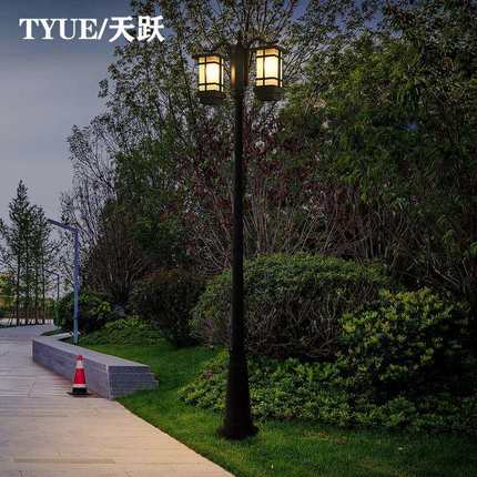 户外庭院灯防水led高杆3米小区双头路灯过道花园公园别墅景观灯