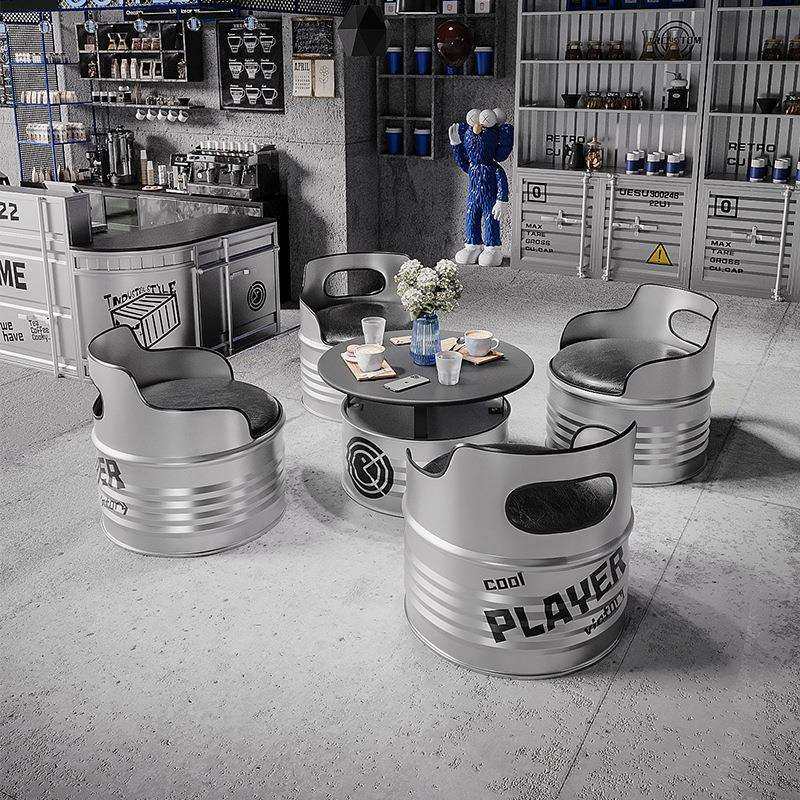 工业风酒吧桌椅KTV沙发铁艺油桶座椅酒吧散台桌椅卡座茶几组合,3C数码配件,USB灯,淘宝优惠券,粉丝福利购,淘宝优惠卷