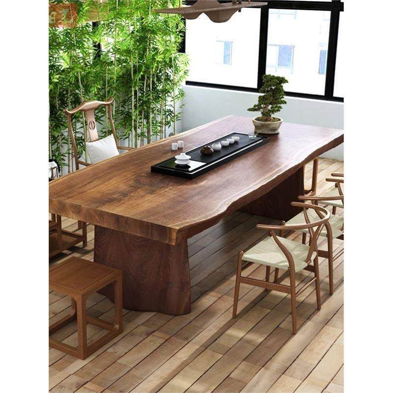 新中式大板茶桌椅组合实木功夫泡茶桌办公室老板桌大班台原木桌,3C数码配件,USB灯,淘宝优惠券,粉丝福利购,淘宝优惠卷