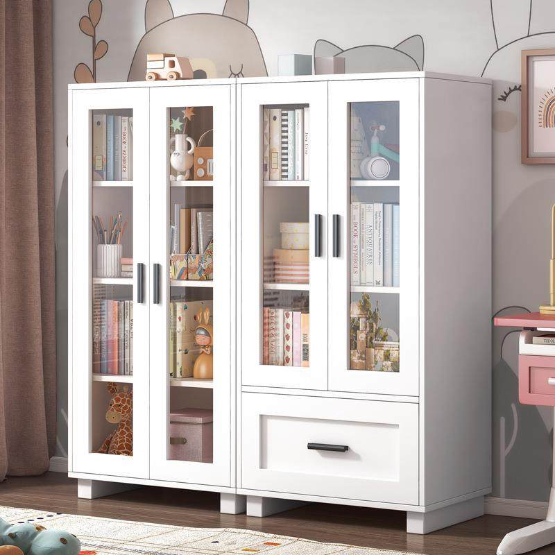 书柜落地带玻璃门防尘收纳储物柜子客厅儿童书架组合柜飘窗置物柜,3C数码配件,USB灯,淘宝优惠券,粉丝福利购,淘宝优惠卷