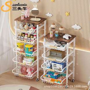 厨房置物架落地多层蔬菜水果储物篮橱柜分层抽拉篮多功能小推车