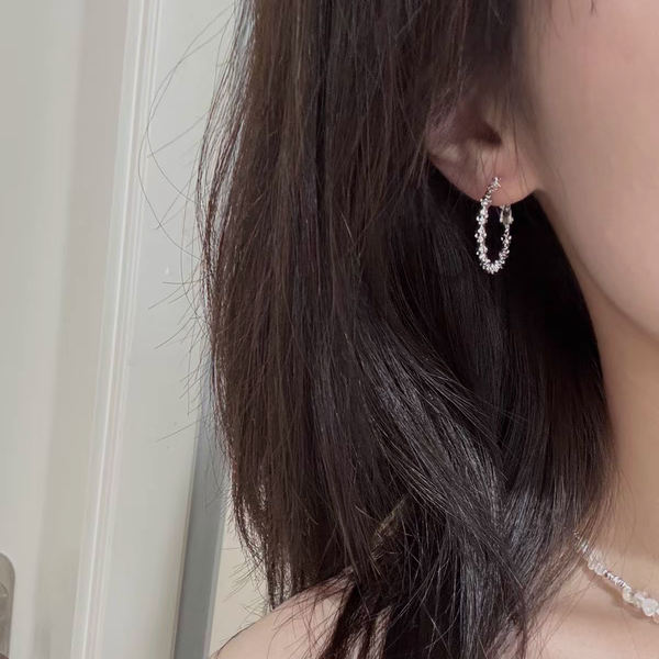 L'amour碎银子C圈耳环圈圈耳饰女百搭简约新款韩国高级ins冷淡风