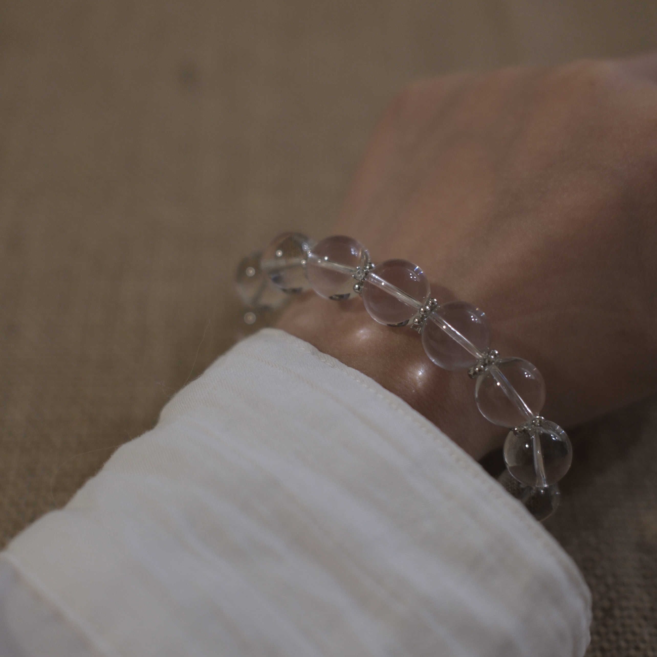 L’amour天然白水晶手串简约款小众高级感手链女日韩ins风