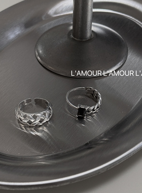 L'amour做旧款纯银戒指女y2k风个性简约气质时尚大气小众设计开口