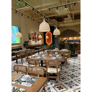 泰式主题餐厅桌椅组合商用饭店茶餐厅东南亚西餐厅卡座沙发定制