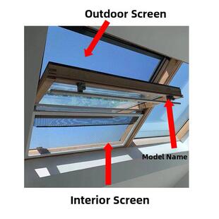 8天窗纱窗斜屋顶阁楼不锈网中悬安威和卢日克达斯纱窗坡屋顶斜面