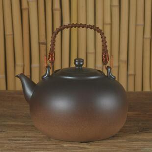 3升大容量陶壶烧水黑晶炉陶瓷壶炭火炉煮黑白茶瓦斯灶提梁煮水壶