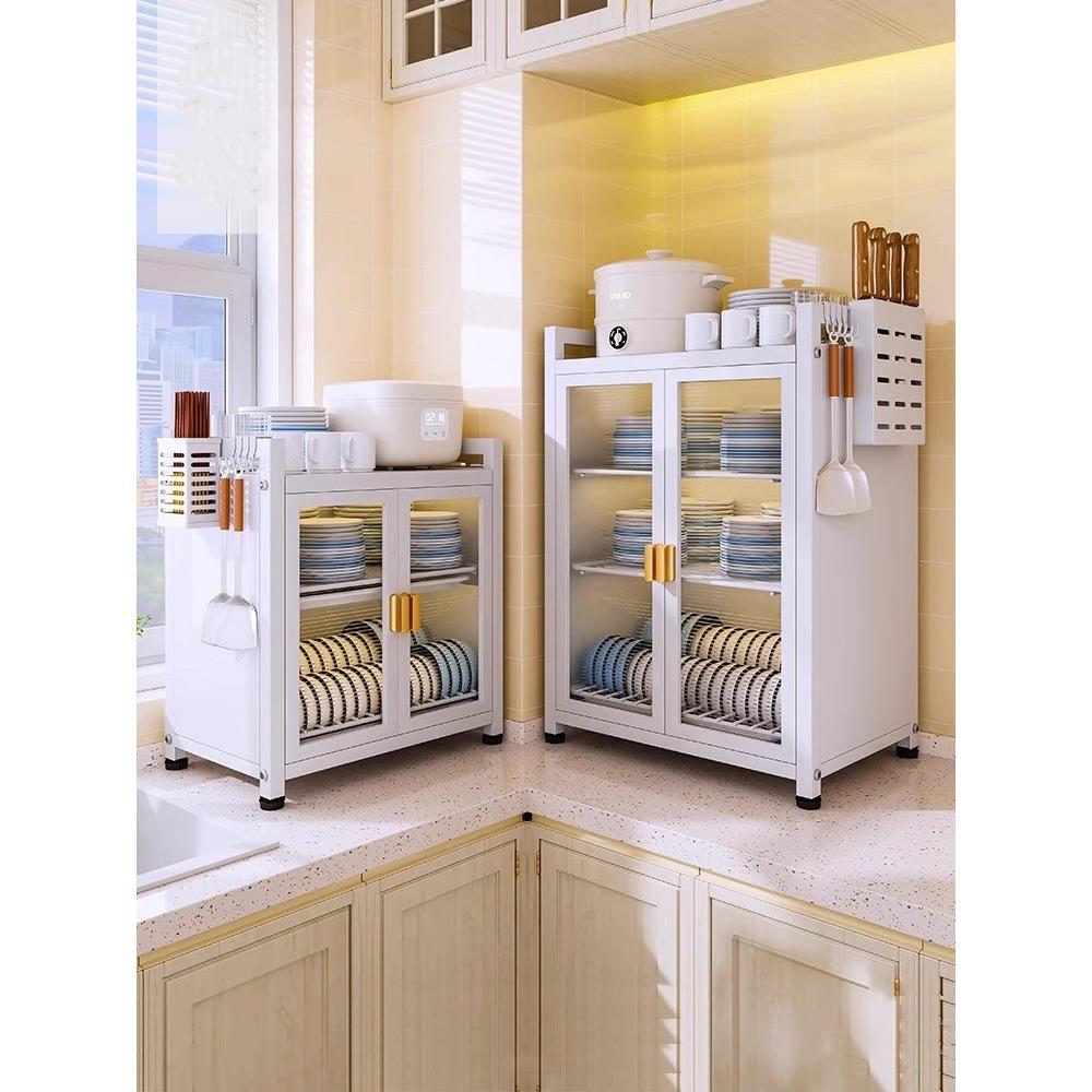 厨房碗柜碗碟收纳架家用放碗盘筷多功能防尘碗架沥水架台面置物架