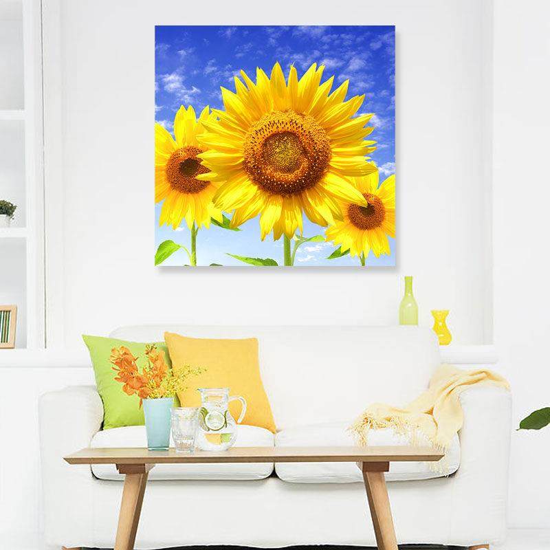 向日葵挂画家居装饰画现代简约无框画卧室餐厅儿童房背景墙面壁画,家居饰品,现代装饰画,淘宝优惠券,粉丝福利购,淘宝优惠卷