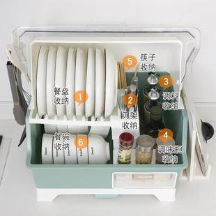 碗筷收纳盒碗柜厨房用品家用大全茗沥水收纳箱 放碗碟收纳架带盖装