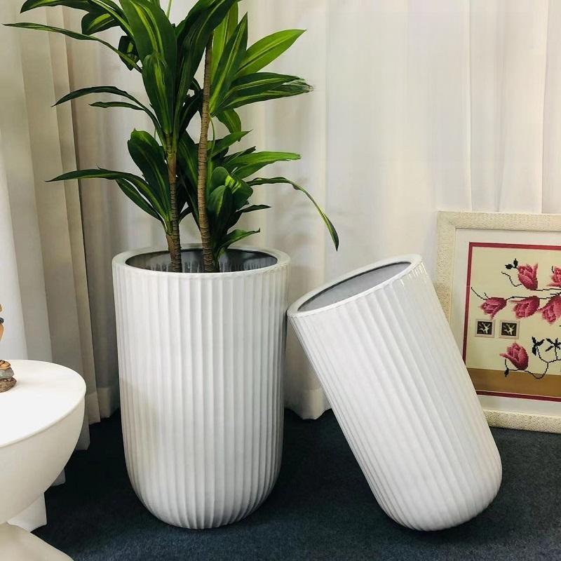 厂家直销客厅落地大码特大号轻奢陶瓷花盆高级感发财树龙血树专用