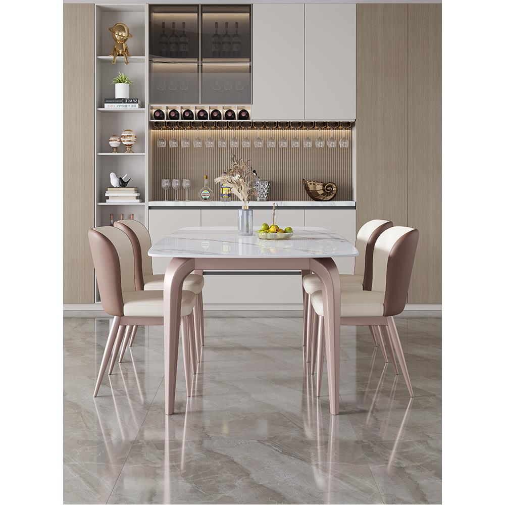 意式轻奢岩板餐桌2025新款饭桌椅组合家用小户型高级感长方形桌子