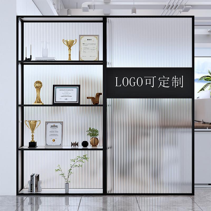 客厅办公室玻璃屏风隔断假墙展示柜置物架挡板入户遮挡轻奢高级感