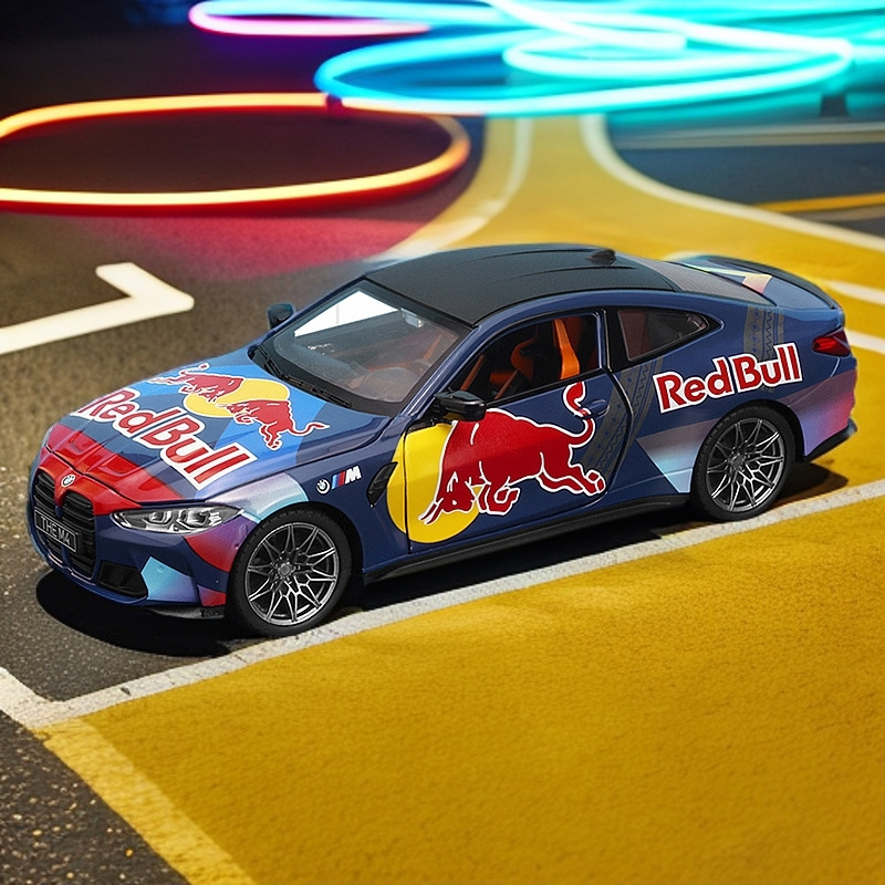 CCA彩珀1:24宝马M4 G82合金汽车模型红牛赛车收藏摆件热销儿童礼