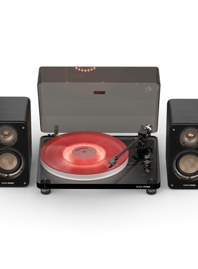 堆石黑胶唱片机C1蓝牙音响分体式唱机发光透明黑胶唱片机新年礼物