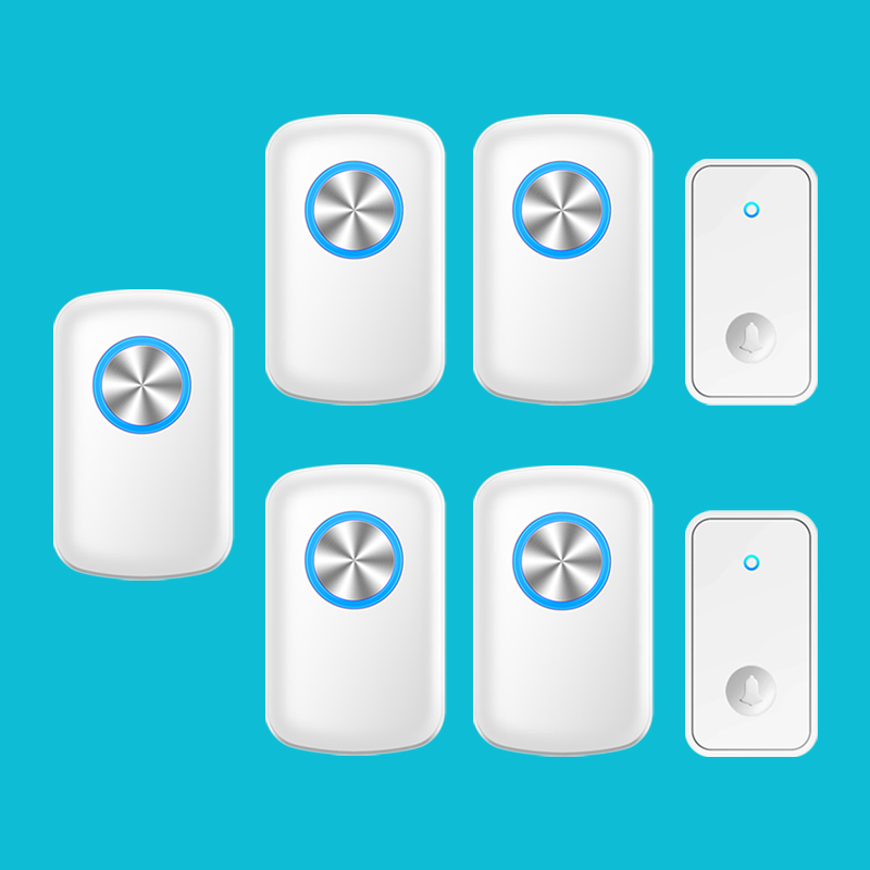 门铃无线家用免插电老人呼叫器智能开关远距离二拖五自发电免电池
