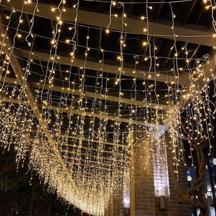 冰条瀑布灯七彩灯闪灯串灯满天星装饰氛围灯户外婚庆星空闪光灯带