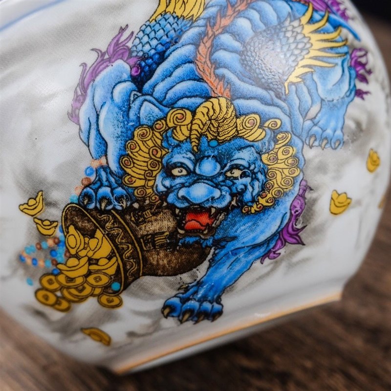大唐窑江传顺貔貅水缸杯陶瓷功夫茶盏高端主人杯家用品茗杯