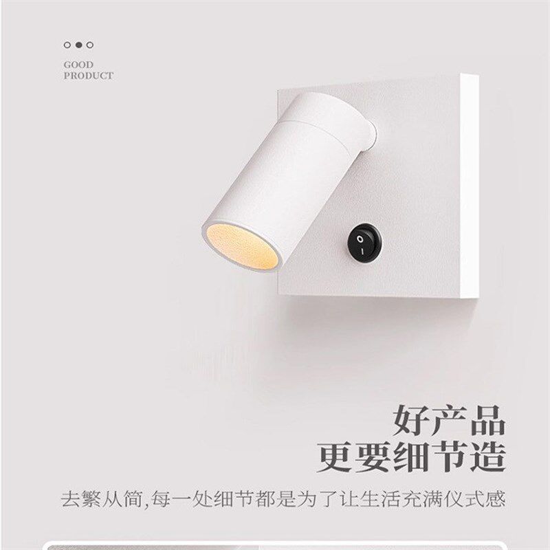 嵌入式86线盒插座开关壁灯方形底盒改墙壁射灯卧室酒店床头阅读灯
