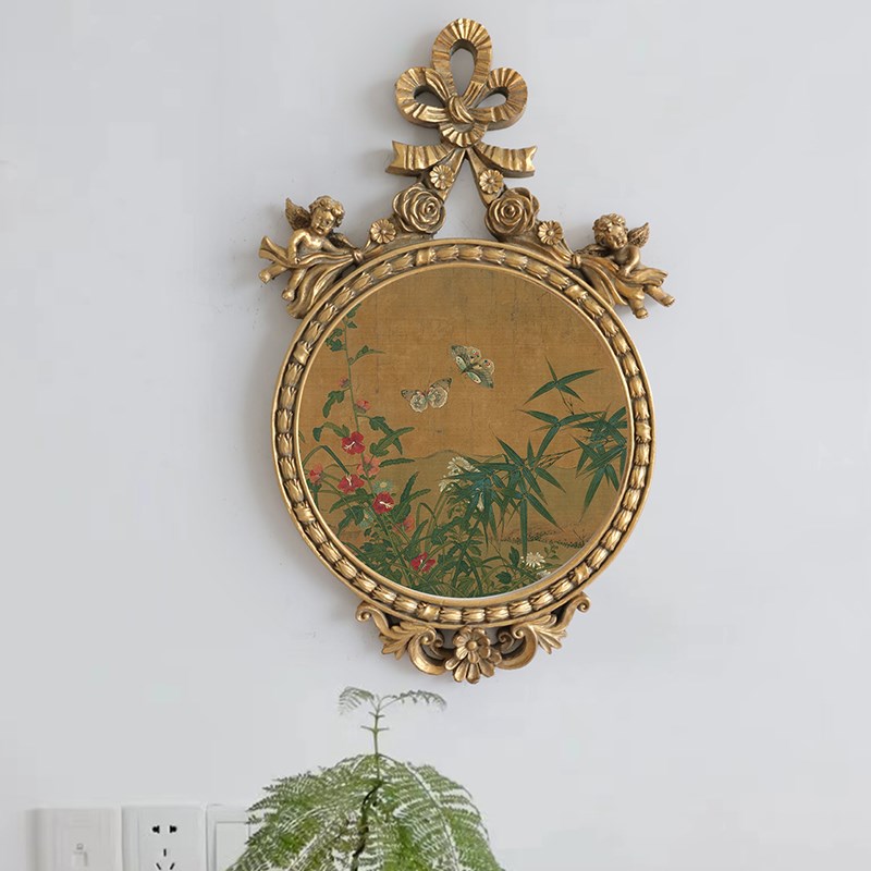 《芳菲》法式中国风国画装饰画金色创意小众天使相框小墙面挂画