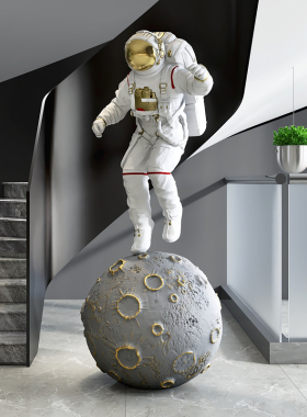 创意宇航员雕塑摆件大型落地商场酒店门口大号太空人迎宾软装饰品