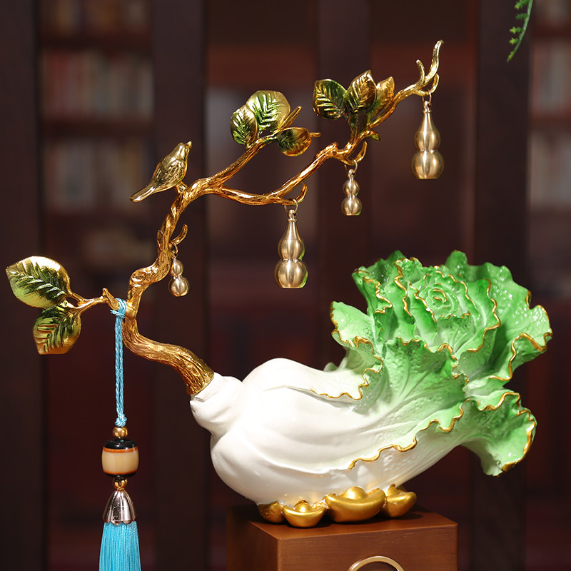 新中式白菜招财摆件家居办公室客厅玄关电视柜酒柜装饰品乔迁礼品,家居饰品,装饰摆件,淘宝优惠券,粉丝福利购,淘宝优惠卷