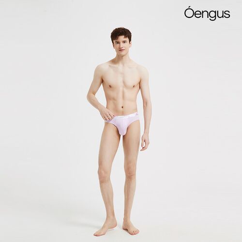 Oengus竹炭纤维粉色男士三角裤粉三角裤男性感简约竹纤维内裤男