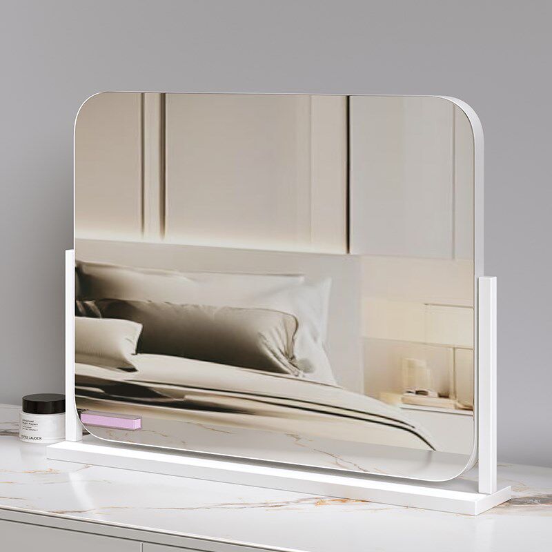 化妆镜台式桌面高清镜子化妆直播专用镜欧式方形旋转卧室梳妆台镜