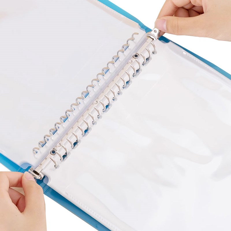 横向活页夹外壳a4透明文件夹打孔文具资料夹翻页分类纸夹乐谱夹本