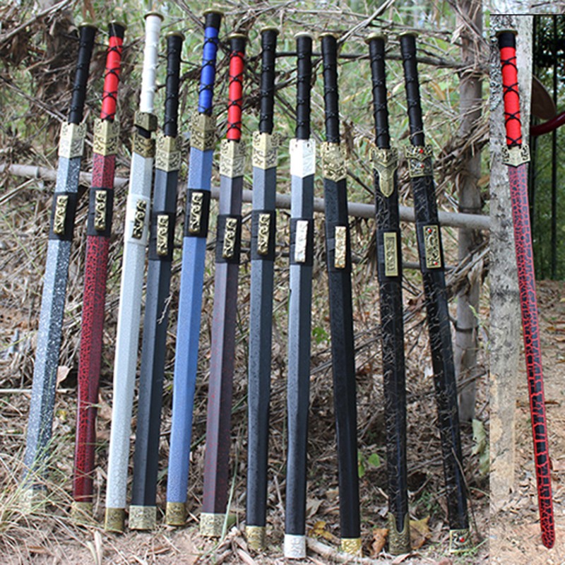 竹剑木剑带鞘古风唐汉秦汉剑飞鱼汉服实木长宝剑cos 道具表演刀剑