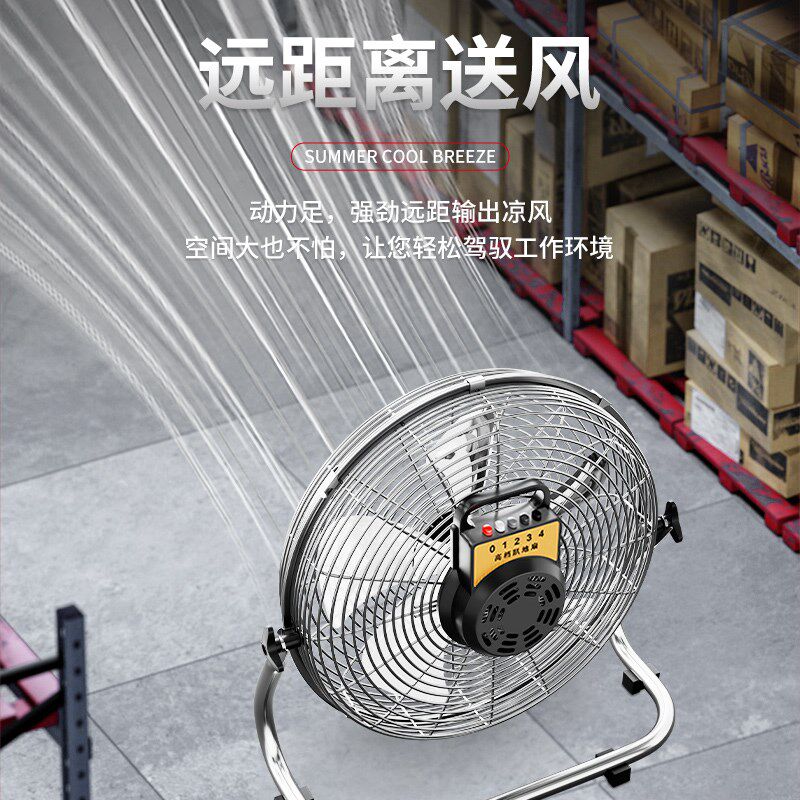 长城工业强力落地电扇 家用五叶大功率趴地扇