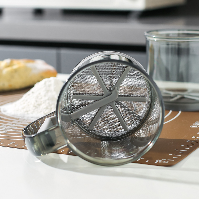 川岛屋手持半自动面粉筛家用面粉过滤网筛子筛网烘焙工具撒粉神器