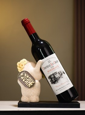 新中式平安喜乐大象红酒架酒柜创意摆件新居玄关装饰品乔迁礼物