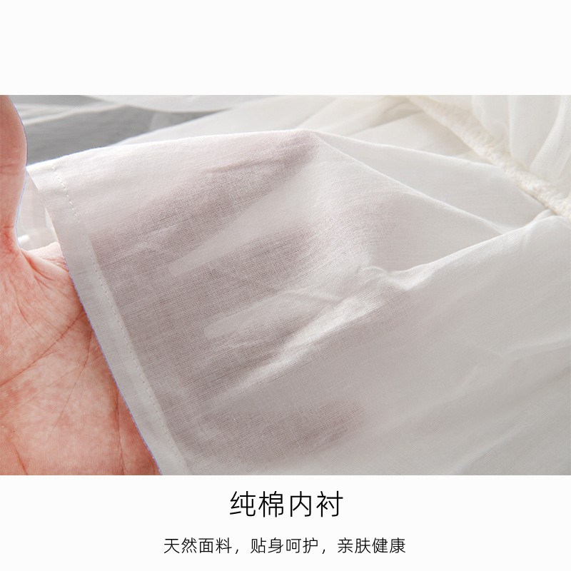 婴儿百日公主裙夏装薄款女宝宝飞袖超仙蕾丝连衣裙周岁生日礼服白