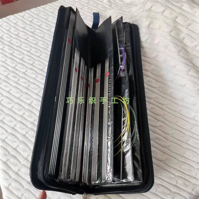 新彩色环形针套针不锈钢编织工具三燕毛衣针套装长短环针加送尺规