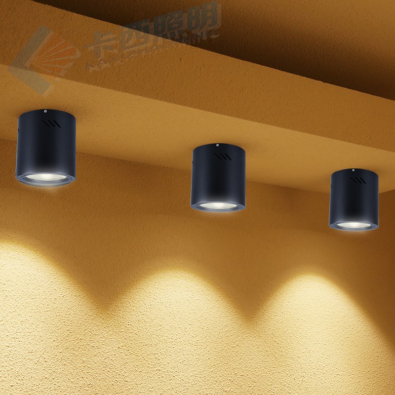 led明装筒灯圆柱cob北欧30W服装店吸顶式免开孔5寸天花明装桶射灯