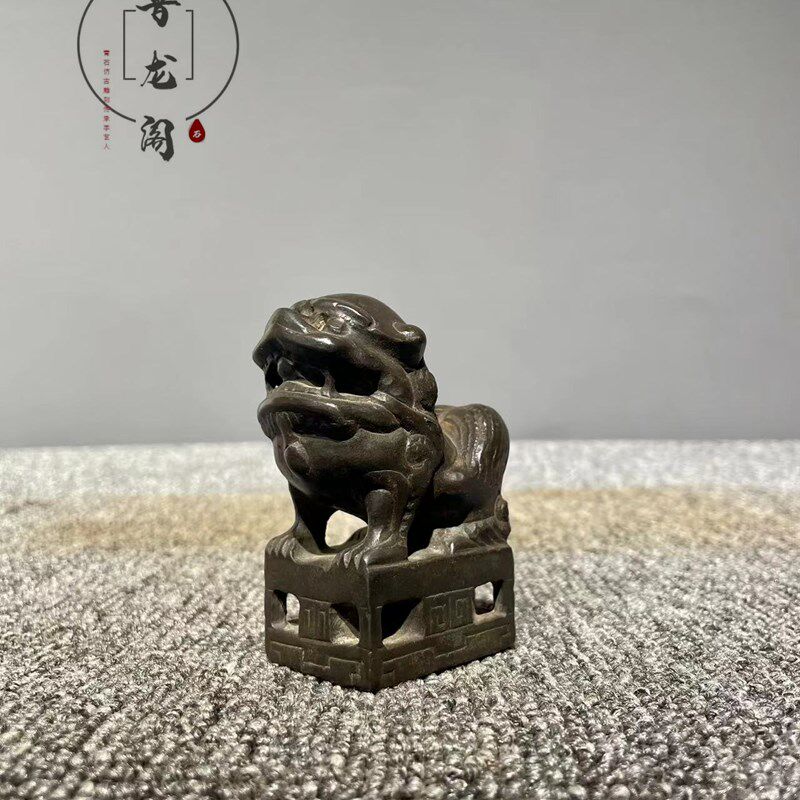 山西青石半手工雕刻吉祥吸水兽瑞兽狮子案头摆件家居装饰新品包邮